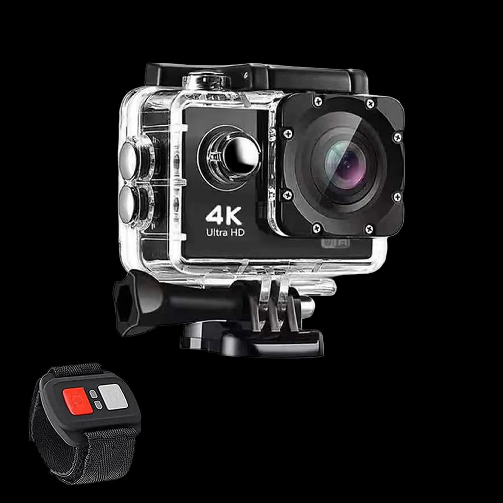 4K  Waterproof All Digital UHD WiFi Camera + RF Remote And Accessories