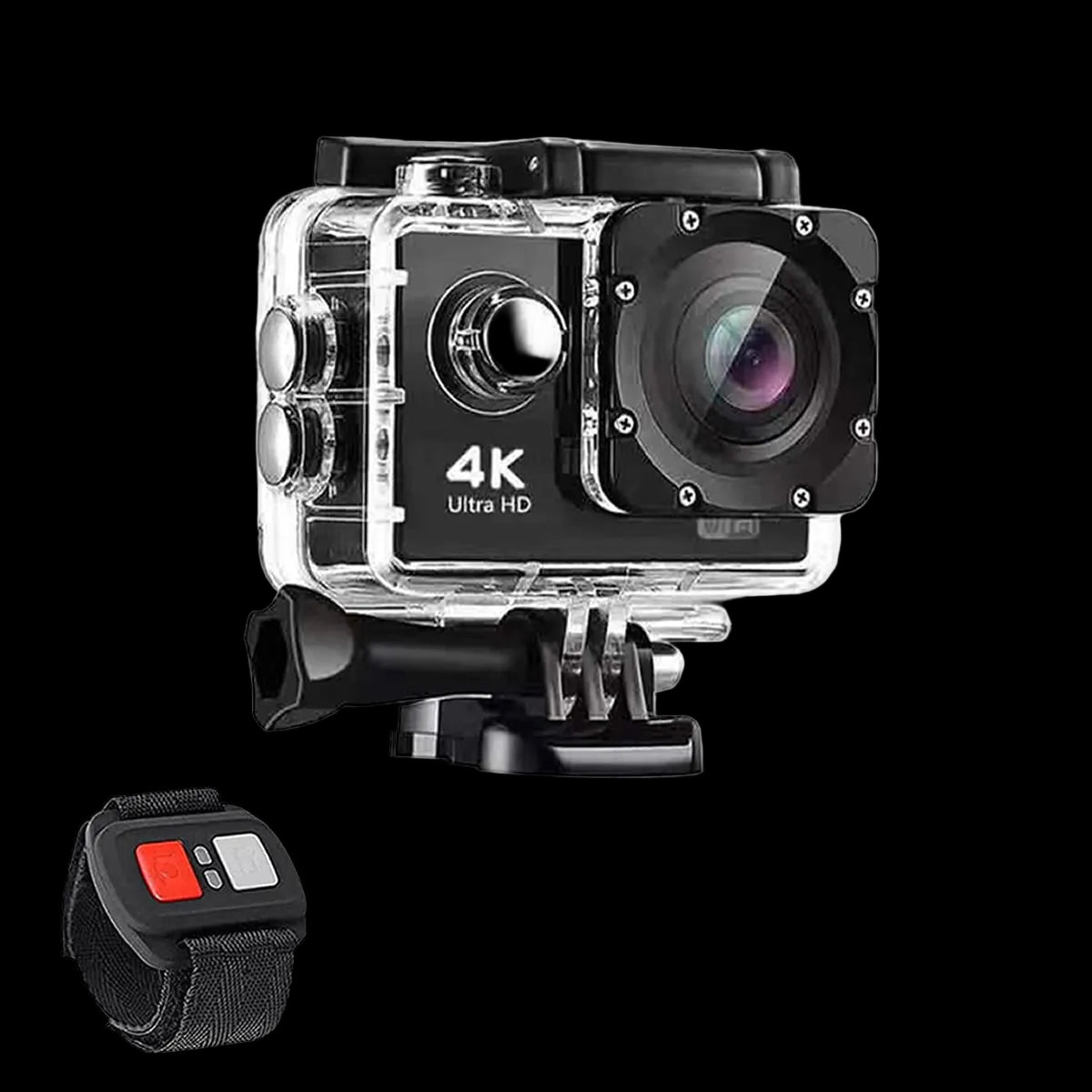 4K  Waterproof All Digital UHD WiFi Camera + RF Remote And Accessories