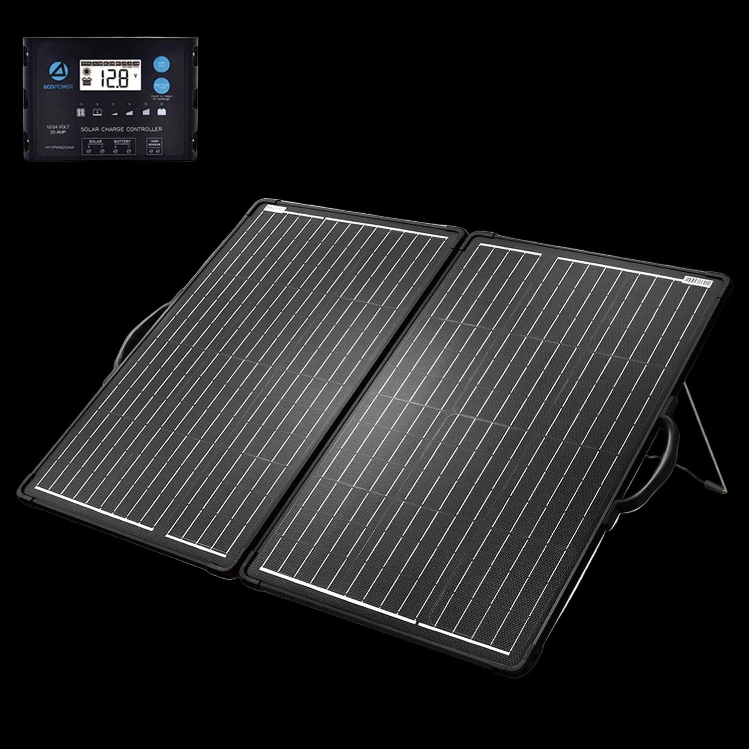 ACOPower Plk 120W Portable Solar Panel Kit, Lightweight Briefcase with 20A Charge Controller
