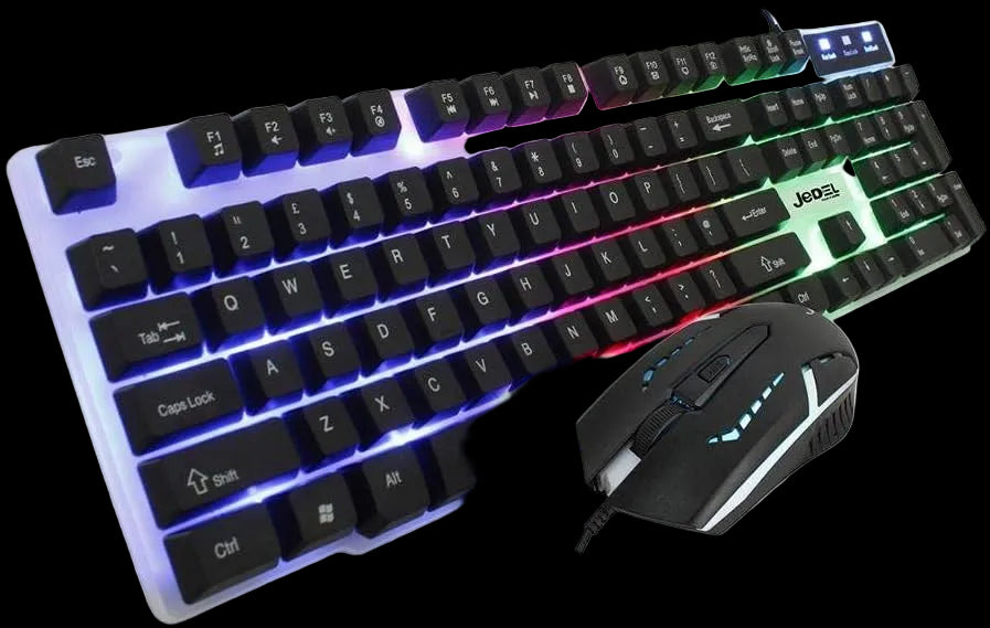 Jedel GK100 White Gaming Keyboard and Mouse Bundle