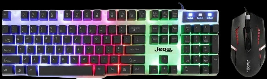 Jedel GK100 White Gaming Keyboard and Mouse Bundle
